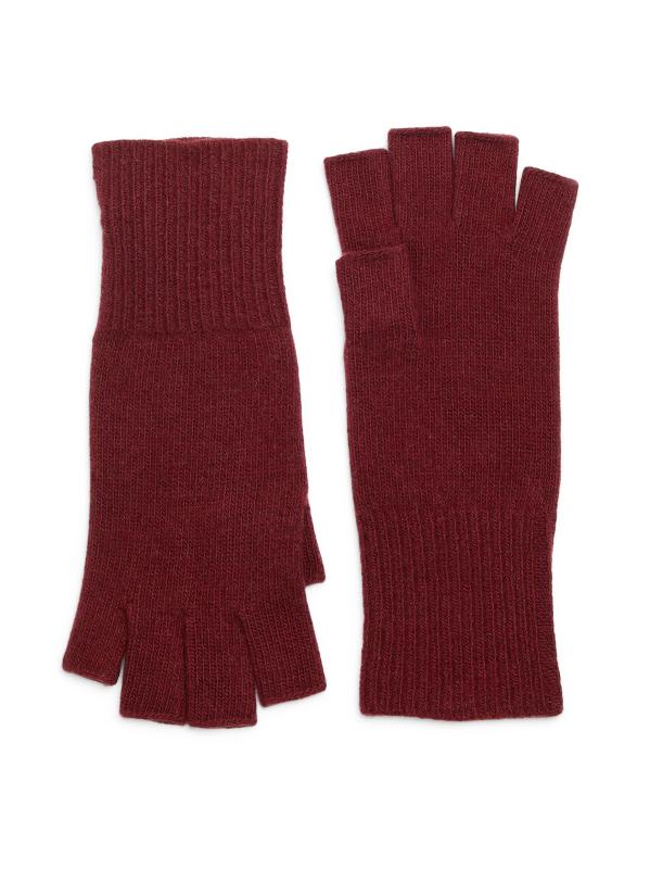 مجموعة قفازات الكشمير بدون أصابع