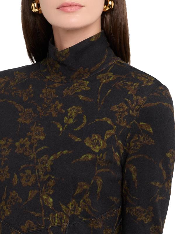 #4: فستان ثيا فلورال ماكسي - أسود + ذهبي