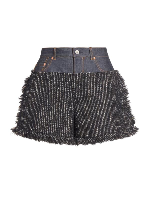 Shop Sacai - Mixed-Media Tweed Shorts | Saks Fifth Avenue Canada