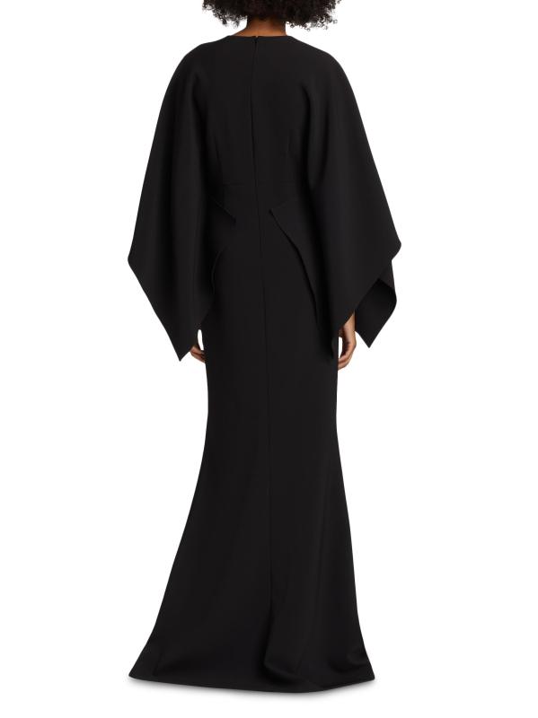 #4: فستان من الكريب مزيّن بالبروش - أسود