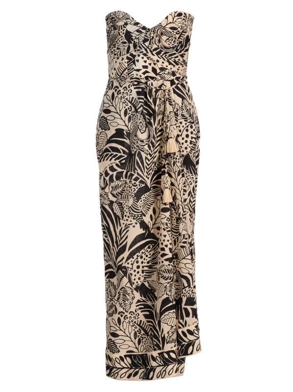 فستان متوسط الطول من القطن بطبعة Collina