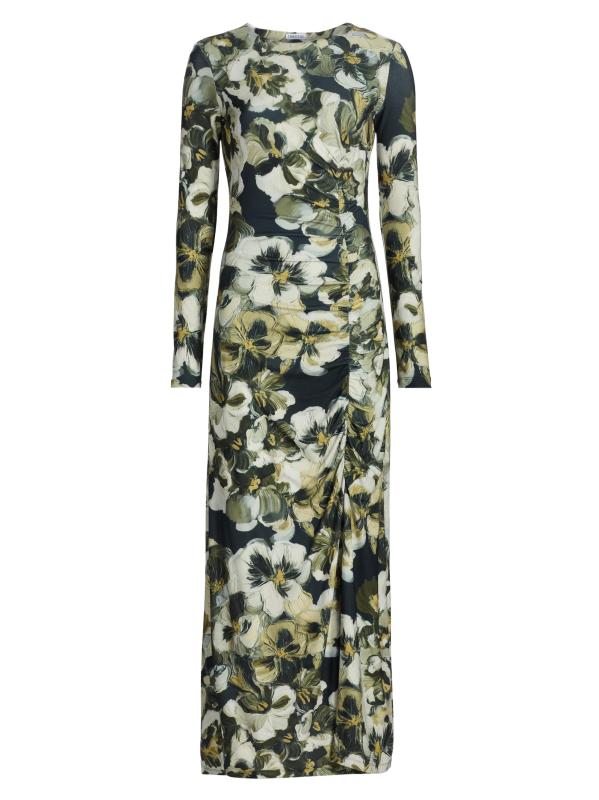 Carroll Coral Printed Sheath Maxi Dress