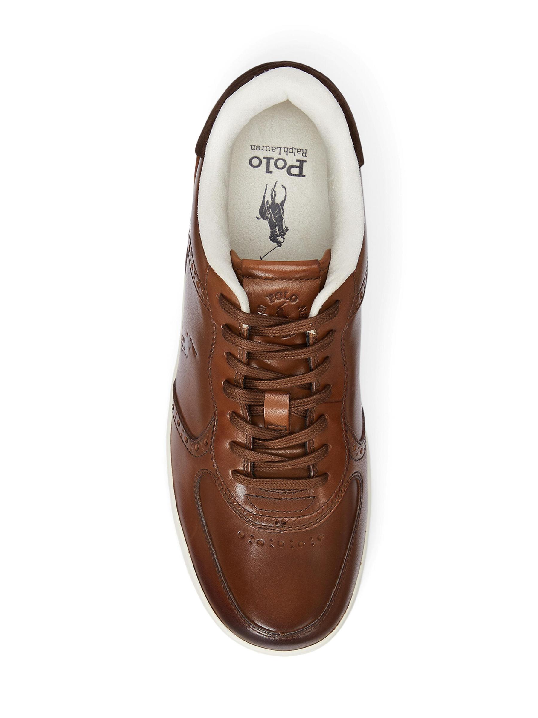 Shop Polo Ralph Lauren - Masters Court Burnished Leather Low