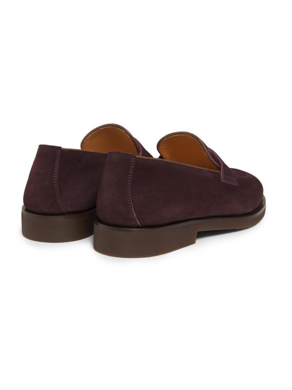 #3: حذاء لوفر من الجلد المدبوغ بخياطة علوية - عنابي اللون