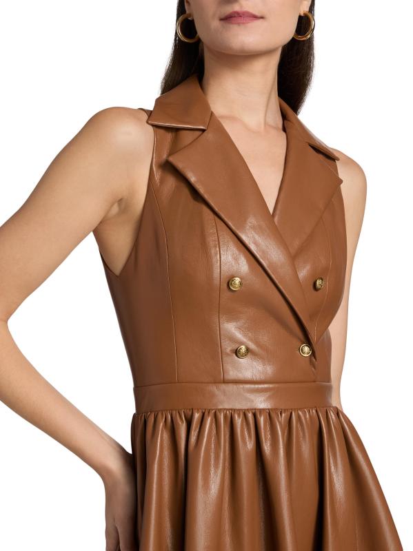 #5: فستان إيمي القصير المصنوع من الجلد الصناعي - الجمل