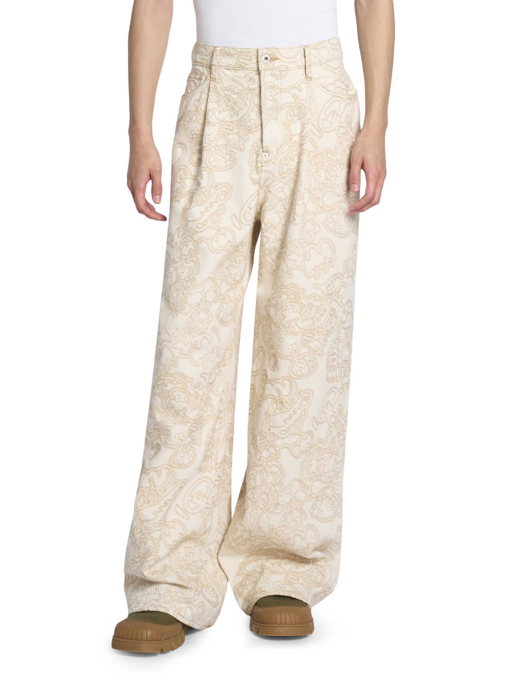 Shop KENZO - Kenzo x Verdy Embroidered Denim Straight-Leg
