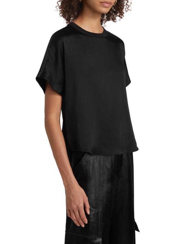 #3: تي شيرت آدي محبوك من الخلف - أسود