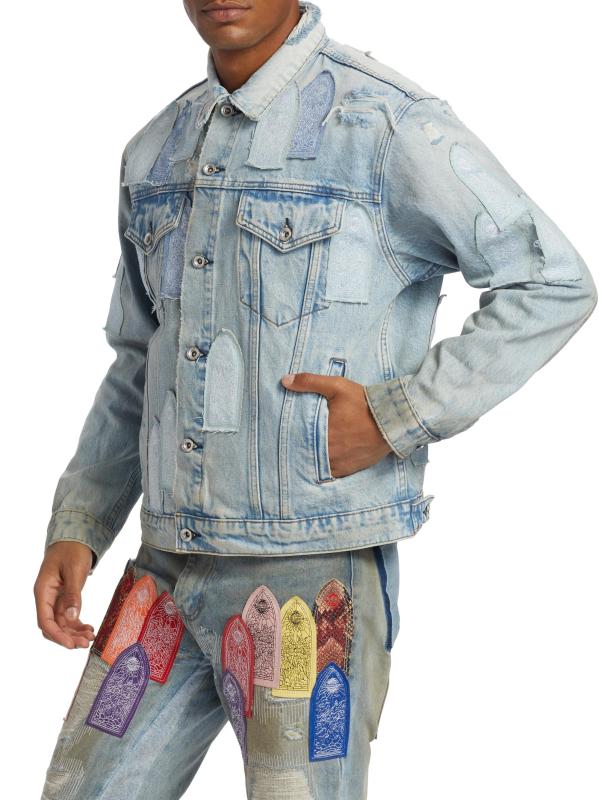 #3: جاكيت جينز بتصميم قوس مرقّع - سكاي