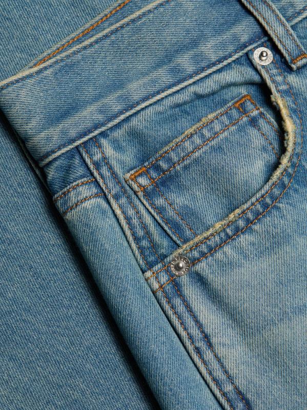 #6: بنطال جينز تايلور عالي الارتفاع بساق واسعة - الوهج الأزرق