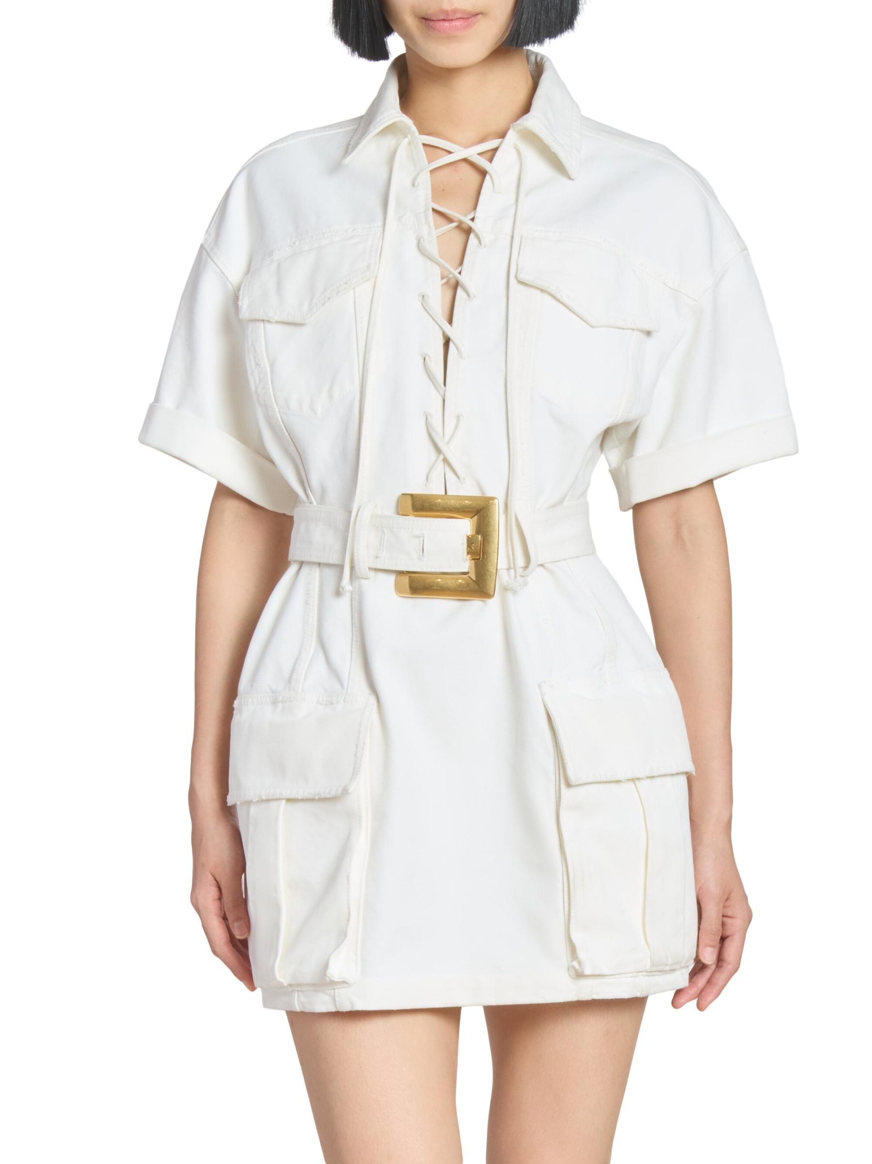 BALMAIN white mini dress /バルマン ホワイトミニドレス