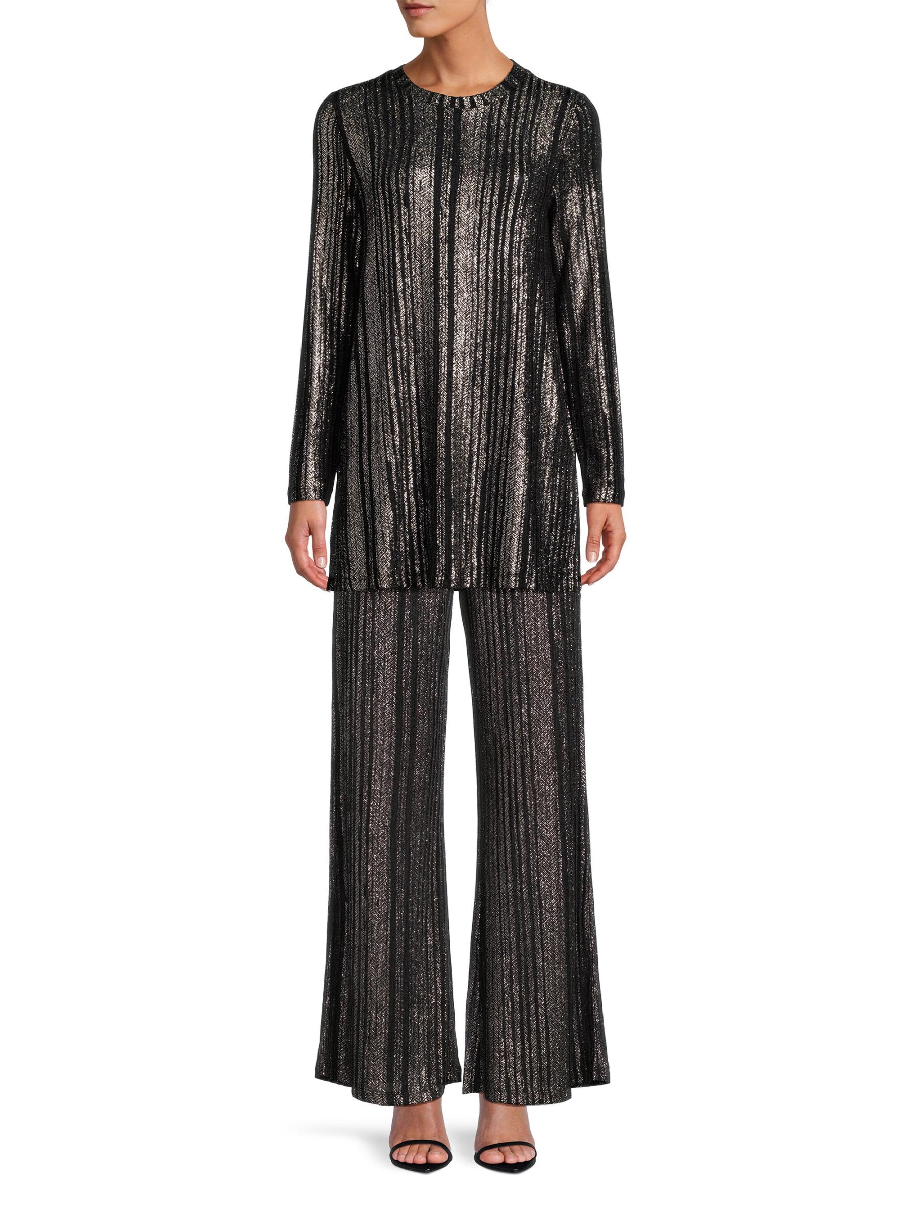 Shop Johnny Was - Jenna Metallic Plissé Wide-Leg Pants