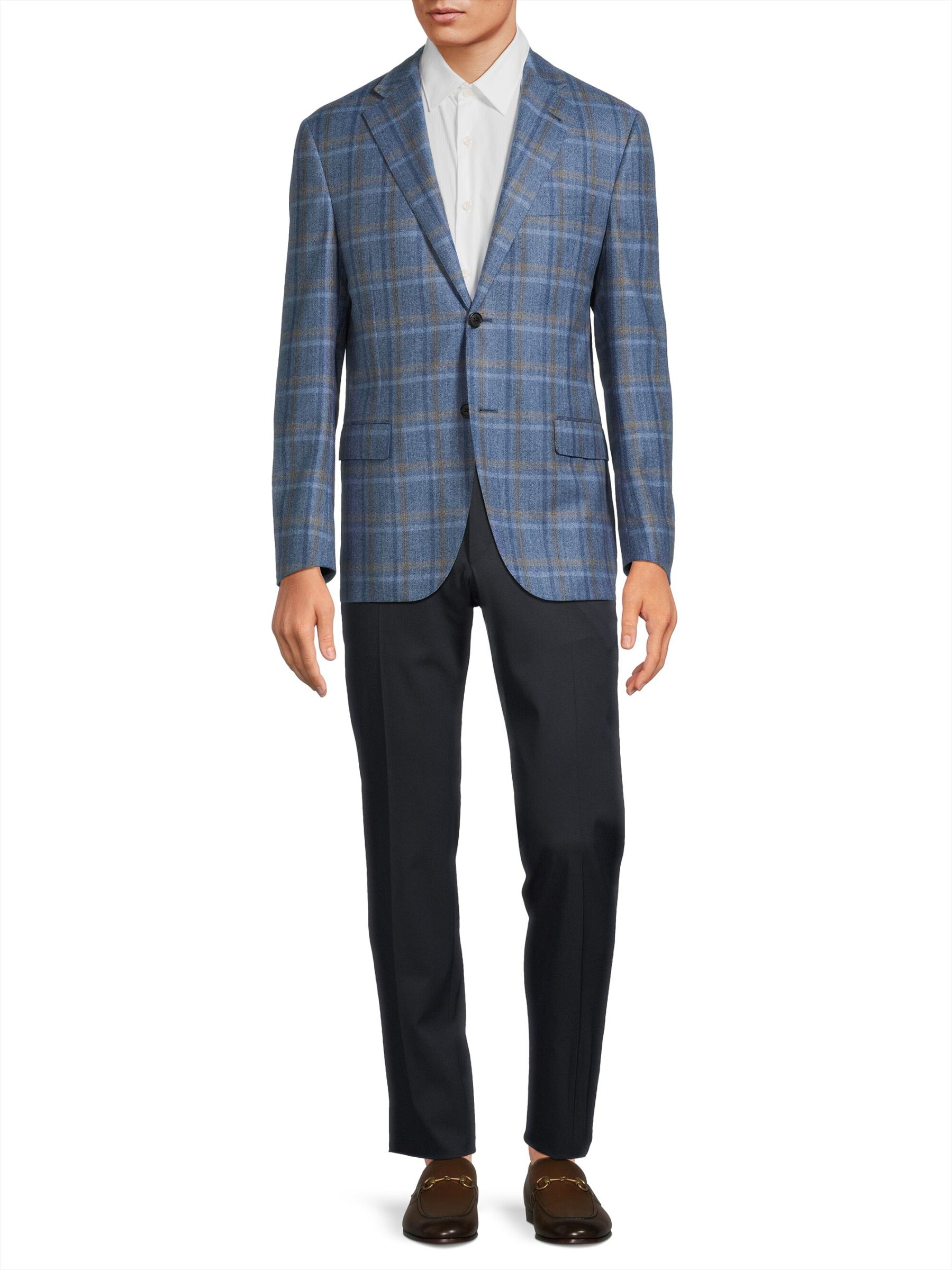 CORNELIANI/コルネリアーニ ネイビー woolチェック柄 44/8R CORNELIANI/コルネリアーニ ネイビー woolチェック柄 44/8R