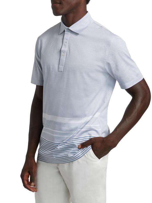 #3: قميص بولو متعدد الخطوط من كوليكشن - أزرق فاتح