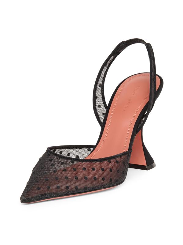 #2: حذاء سلينج باك من الدانتيل من هولي - دانتيل أسود منقط