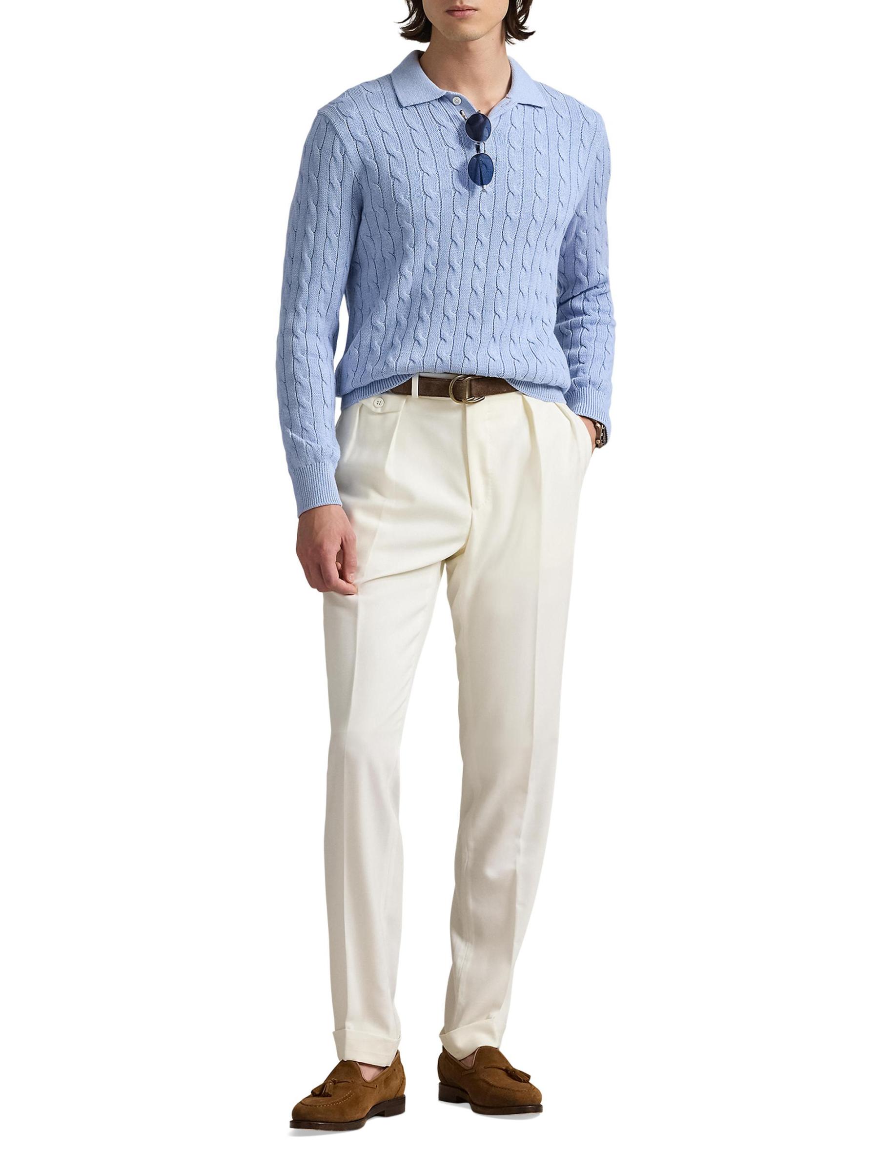 Shop Polo Ralph Lauren - Cable-Knit Cotton Polo-Collar