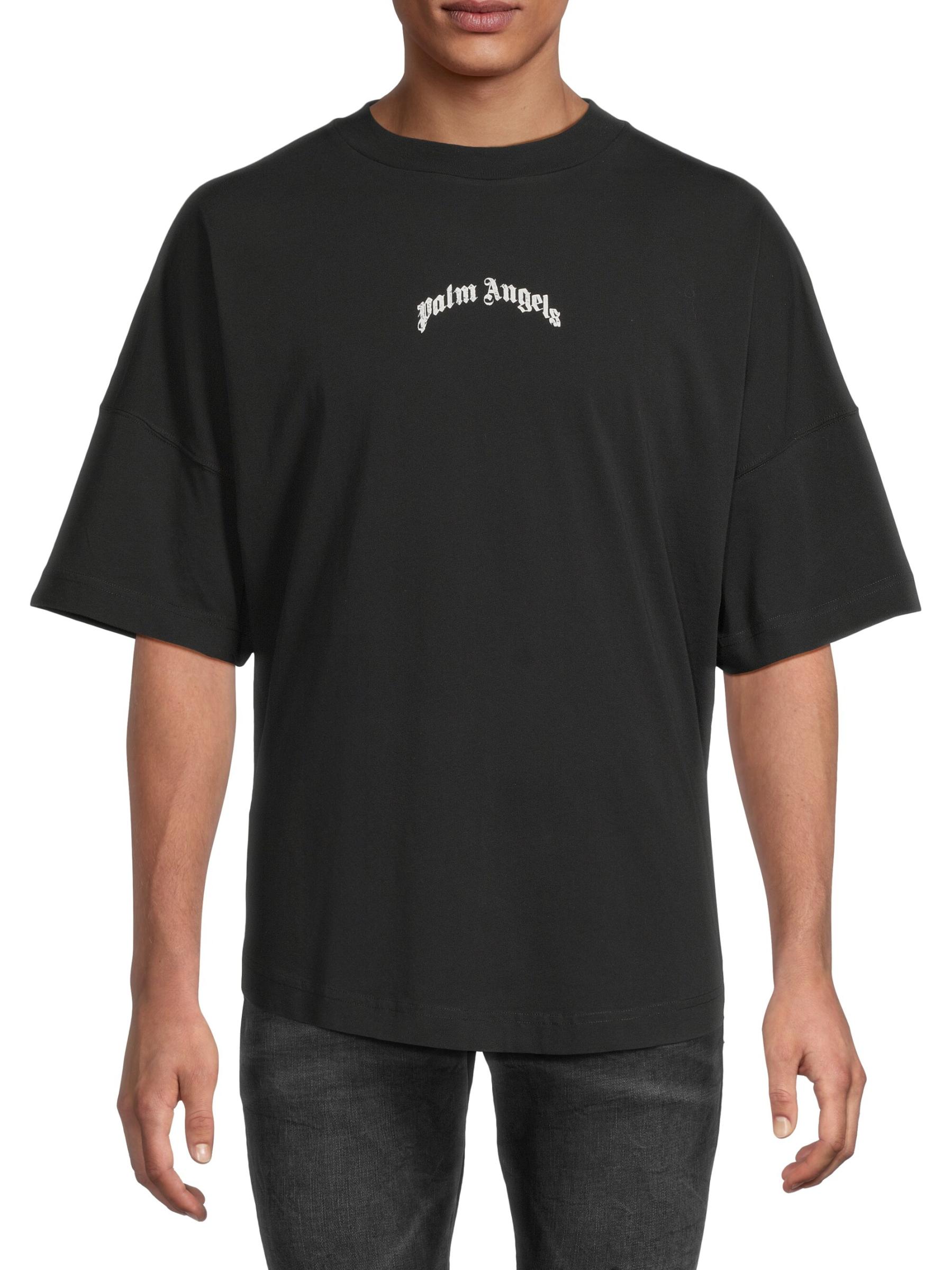 Shop Palm Angels - Back-Curved Logo T-Shirt | Saks Fifth