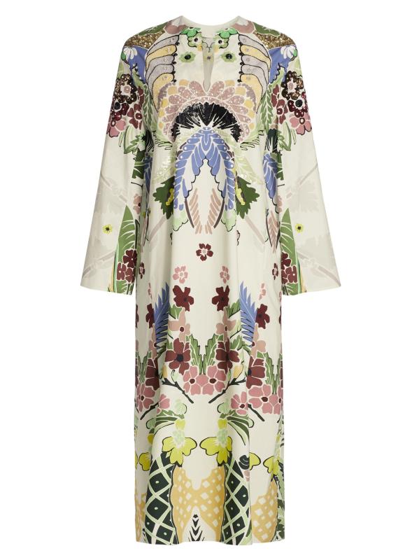 فستان تونك من القطن مزيّن بالتطريز