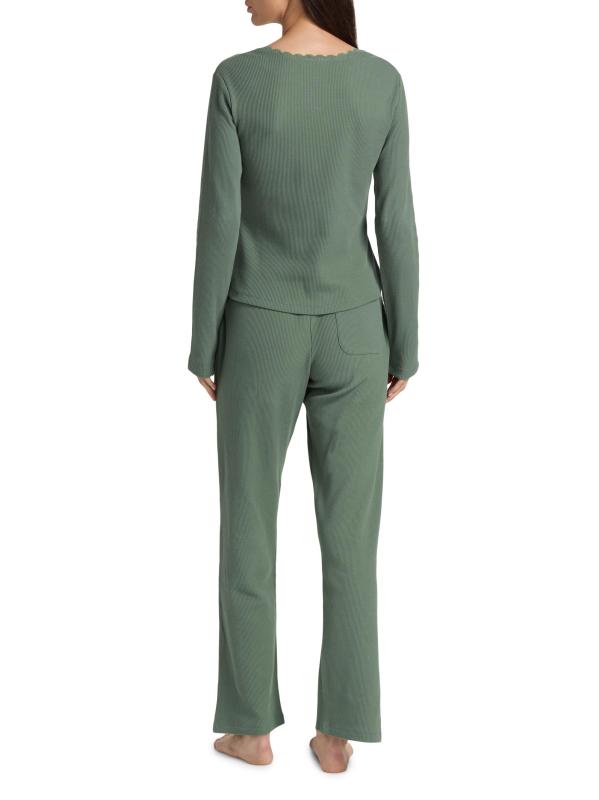 #4: بيجامة كلير وافل القطنية - طحلب