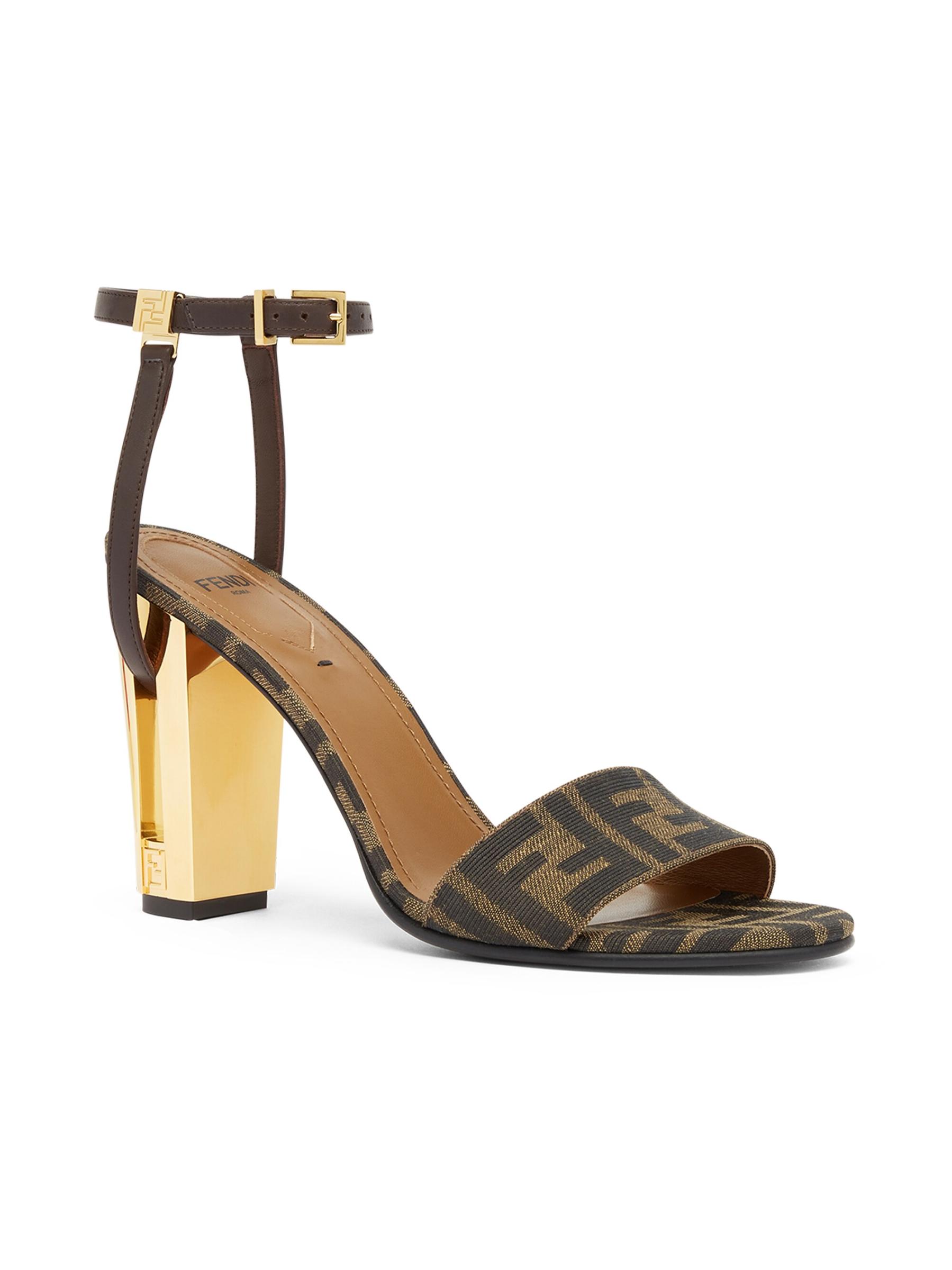 サンダル・ミュール Fendi Ff Embroidery Sandals Shop Fendi - FF 95MM Traced Heel Sandals | Saks Fifth Avenue
