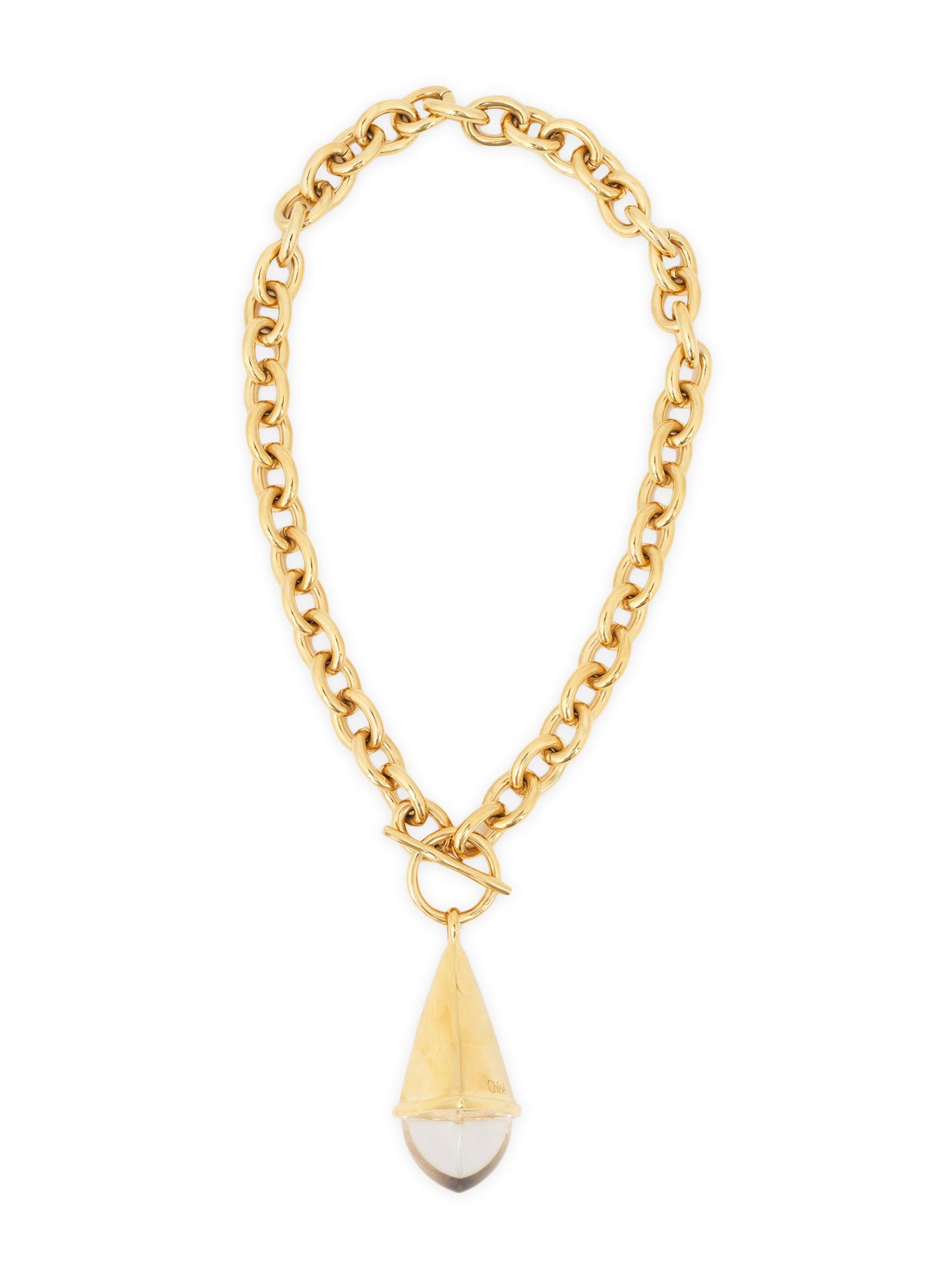 Chloe ゴールドトーン ペンダント ネックレス 人気 Chloé - ゴールドトーンティアドロップペンダントネックレス を