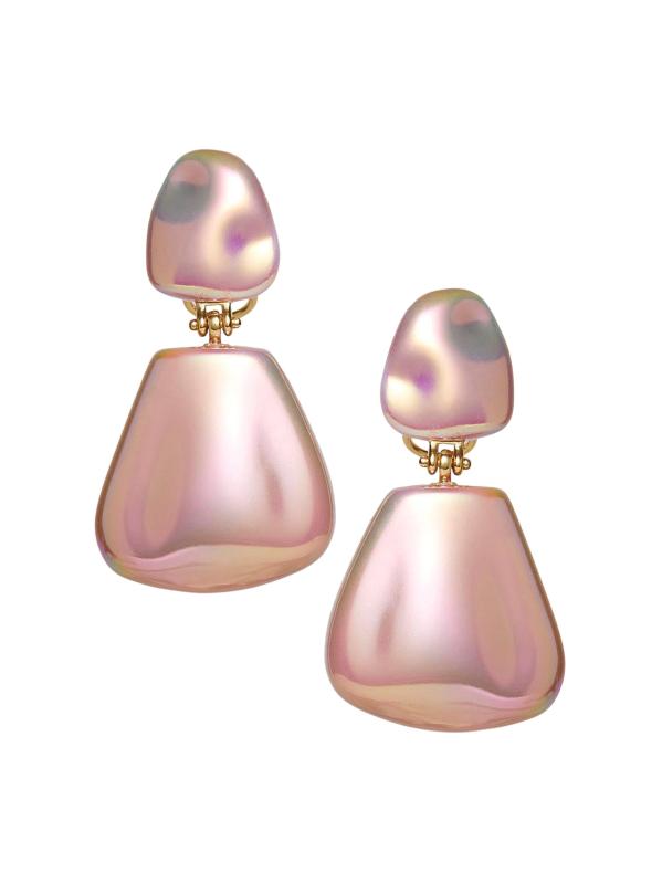 أقراط فيرا الثلاثية الأبعاد المطلية بالذهب عيار 14 قيراطًا