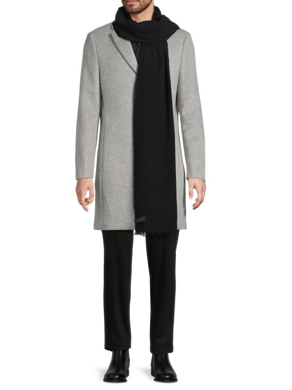 #5: وشاح Saks Foundation من الصوف والكشمير - أسود