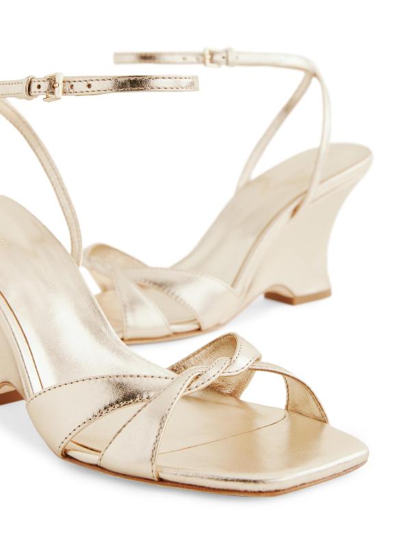 #4: صندل مارغو 75 ملم من الجلد المعدني - الذهب