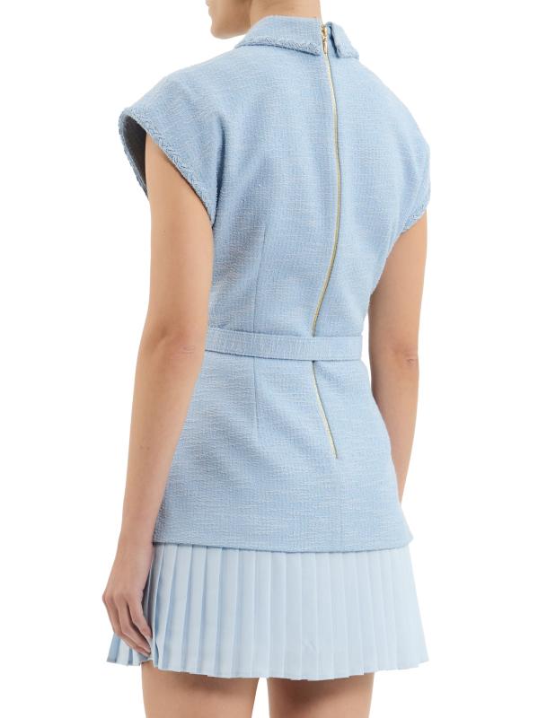 Shop Rebecca Vallance - Jonie Belted Mixed-Media Minidress