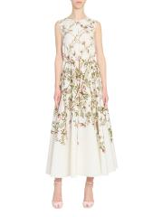 Shop Giambattista Valli - Floral Cotton Poplin Midi Dress