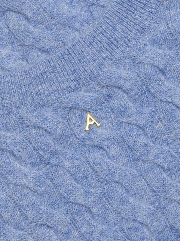 #6: سترة Milla Cashmere محبوكة برقبة مستديرة - أزرق فاتح