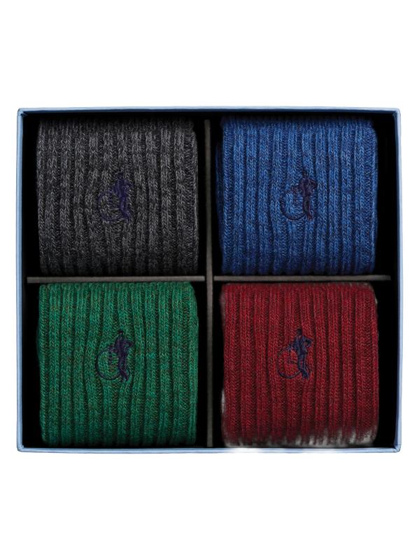 Kew 4-Pack Rib-Knit Mid-Calf Socks