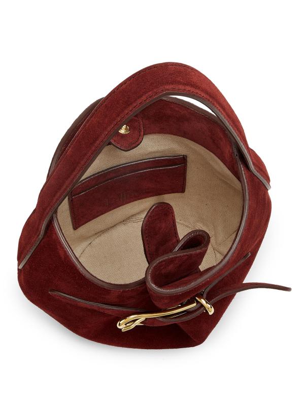 #4: حقيبة دلو صغيرة من الجلد المدبوغ بحزام - كستنائي