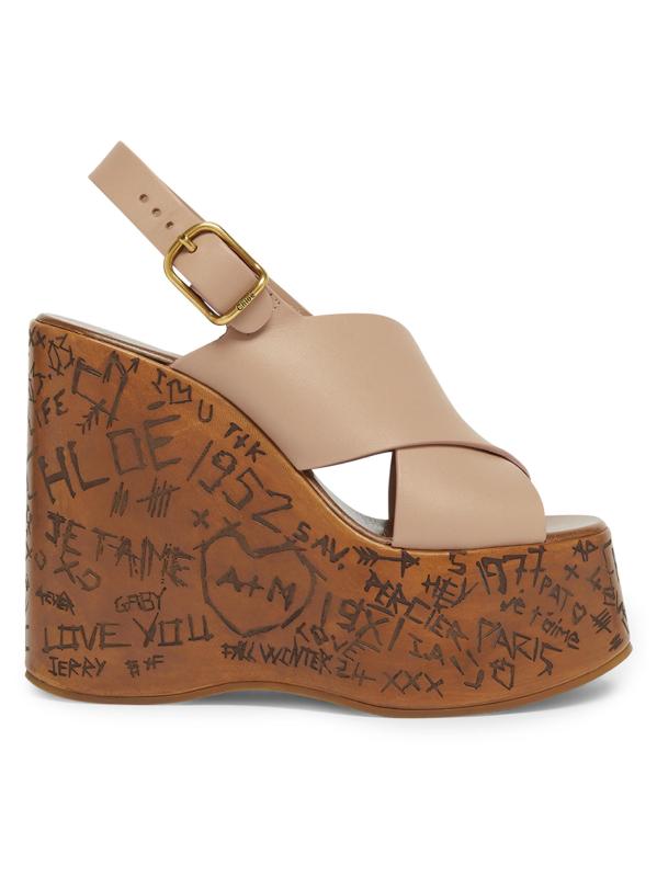 صندل ماكسيم ببلاتفورم من الجلد مقاس 130 ملم