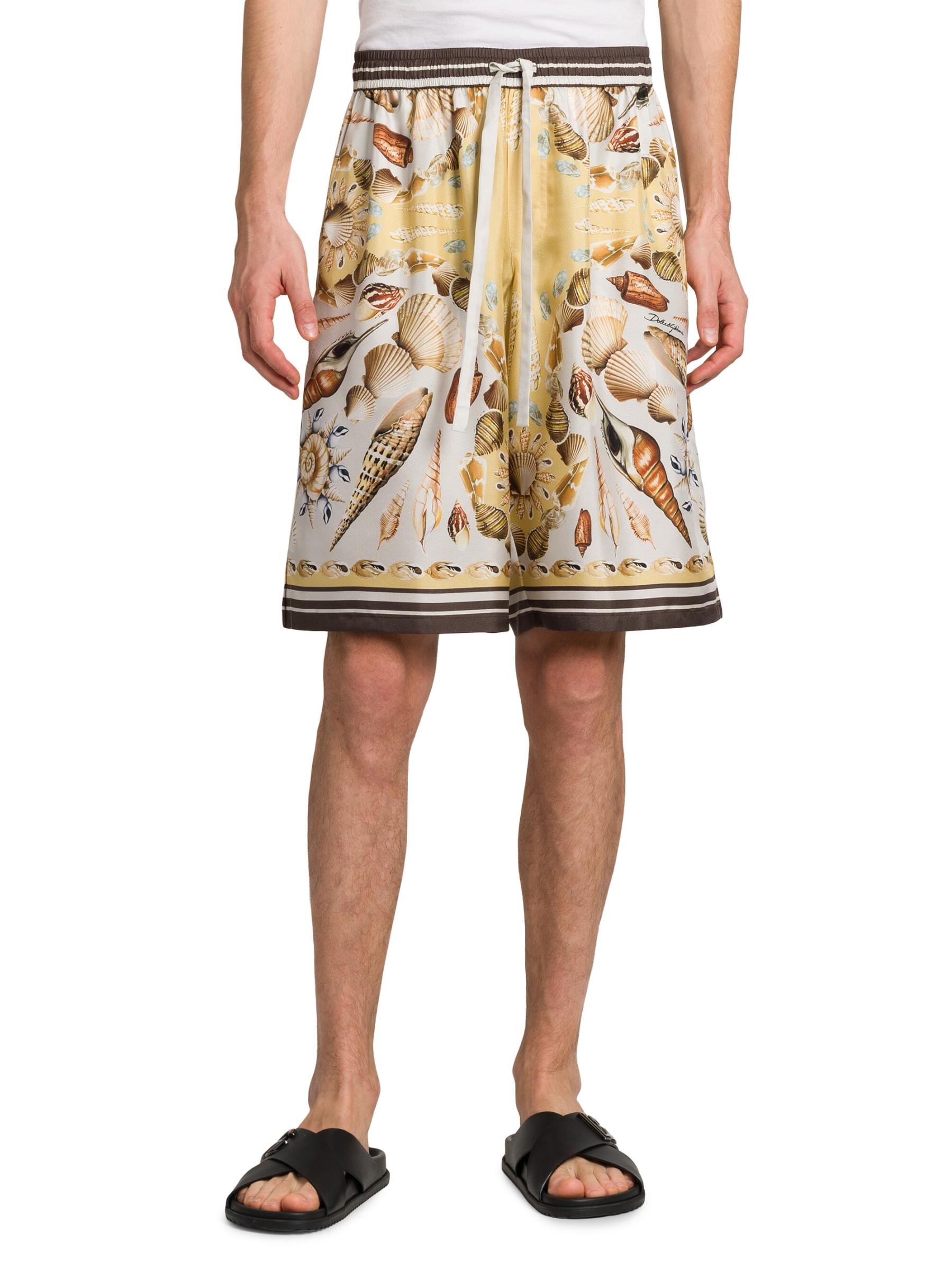 DOLCE&GABBANA ドルガバ ドット&シェルプリント シルク製 パンツ DOLCE&GABBANA - 貝殻プリントシルクショーツ をオンライン購入