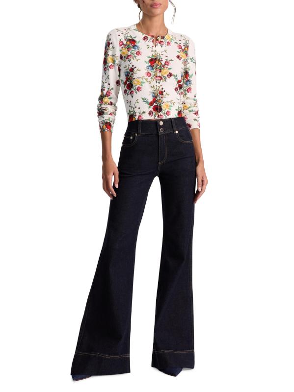 #6: كارديجان دوللي فلورال من القطن القابل للتمدد - وردة مذهبة