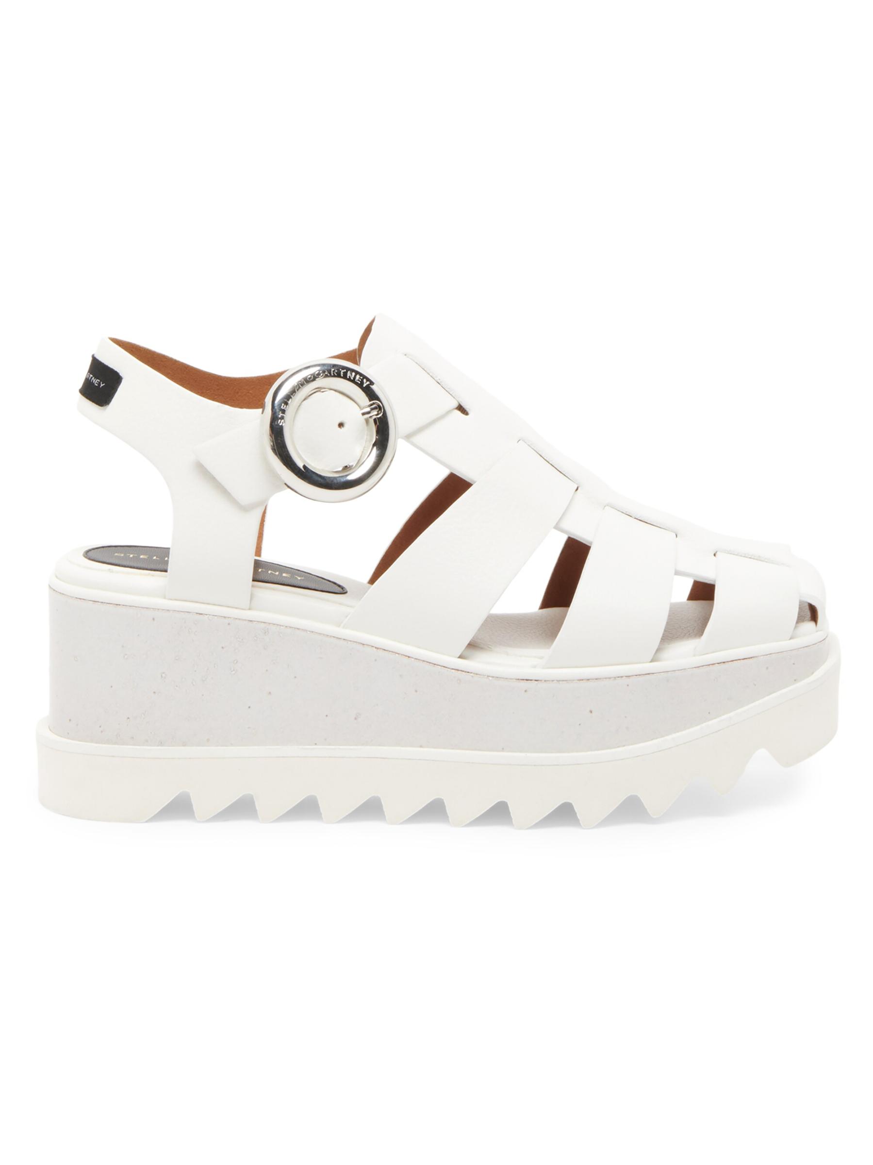Shop Stella McCartney - Elyse 70MM Textured Platform Sandals