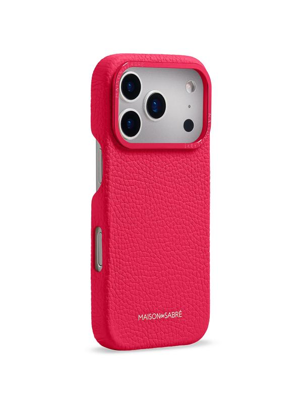 #3: غطاء هاتف جلدي (آيفون 17 برو ماكس) - فوشيا شيبويا