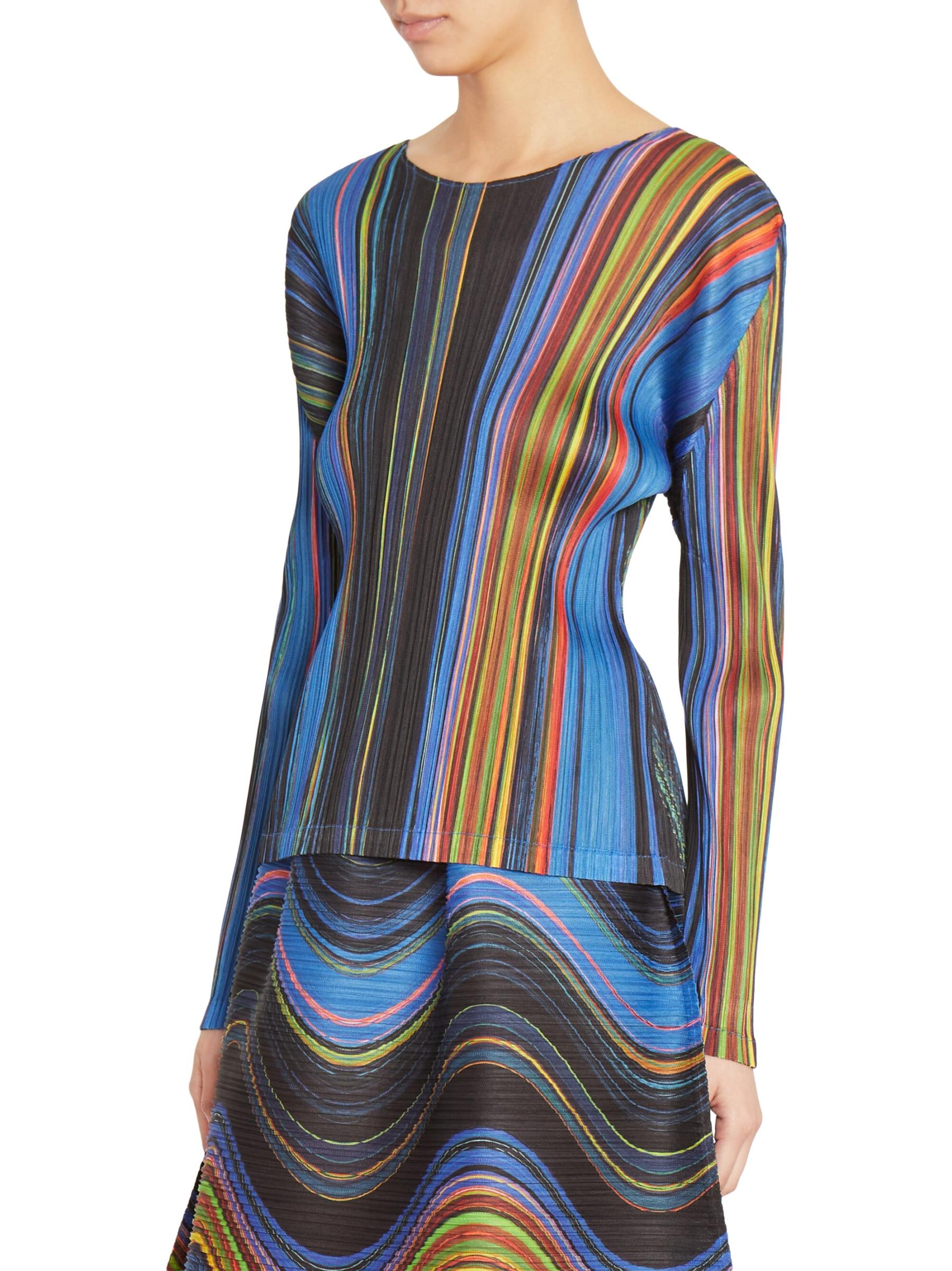 Shop Pleats Please Issey Miyake - Warp Pleated Long-Sleeve
