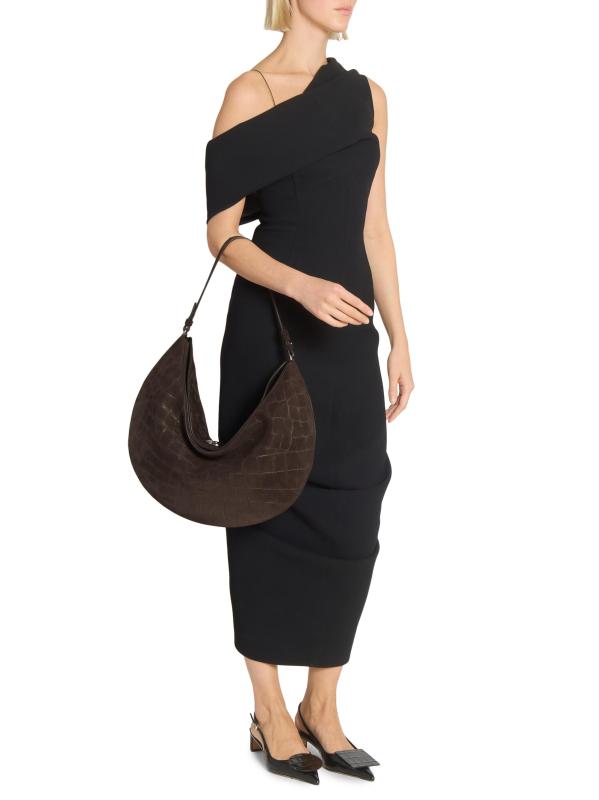 #2: حقيبة لو كاليسو المستديرة المصنوعة من الجلد المدبوغ - بني داكن