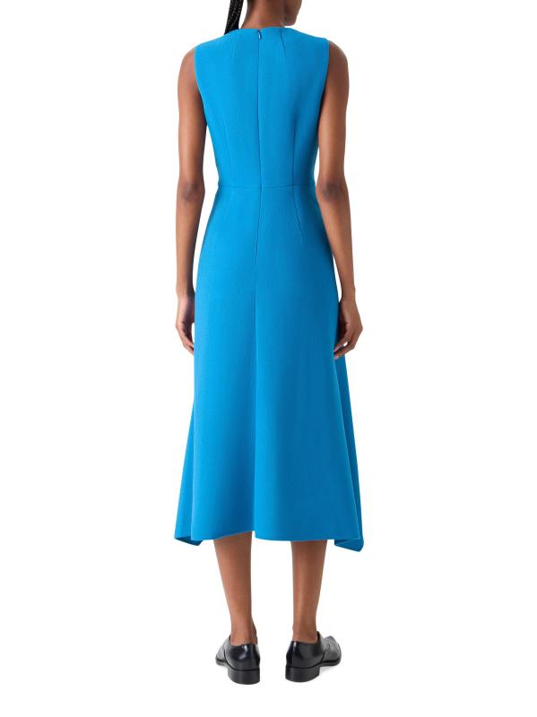 #4: فستان متوسط الطول من الكريب من الصوف بوجهين - توايلايت