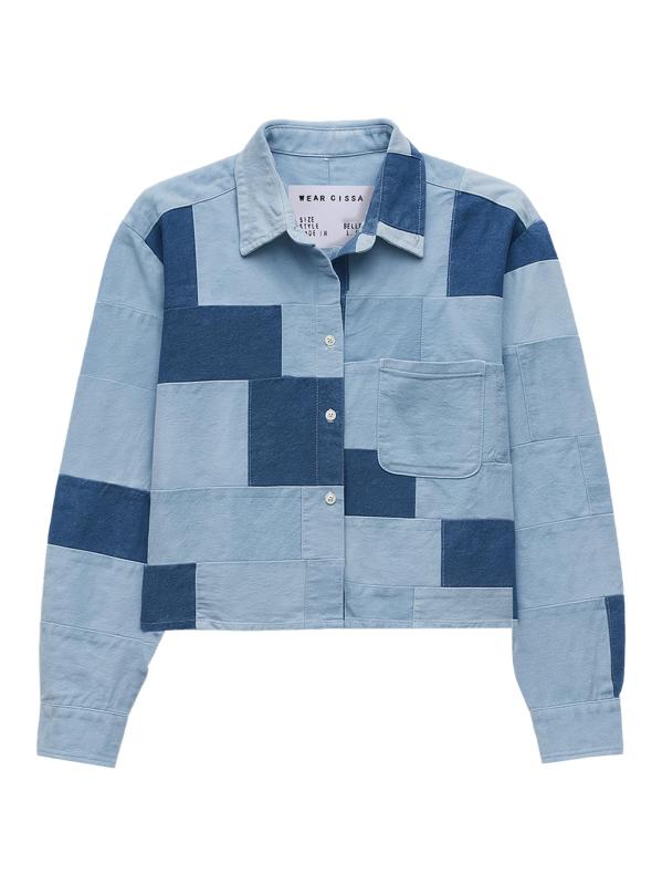 قميص ذا بيل مرقع بأزرار أمامية