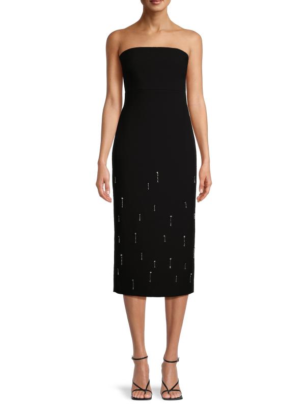 Midi Strapless Beaded Dress New Arrivals (Helsi Vivi