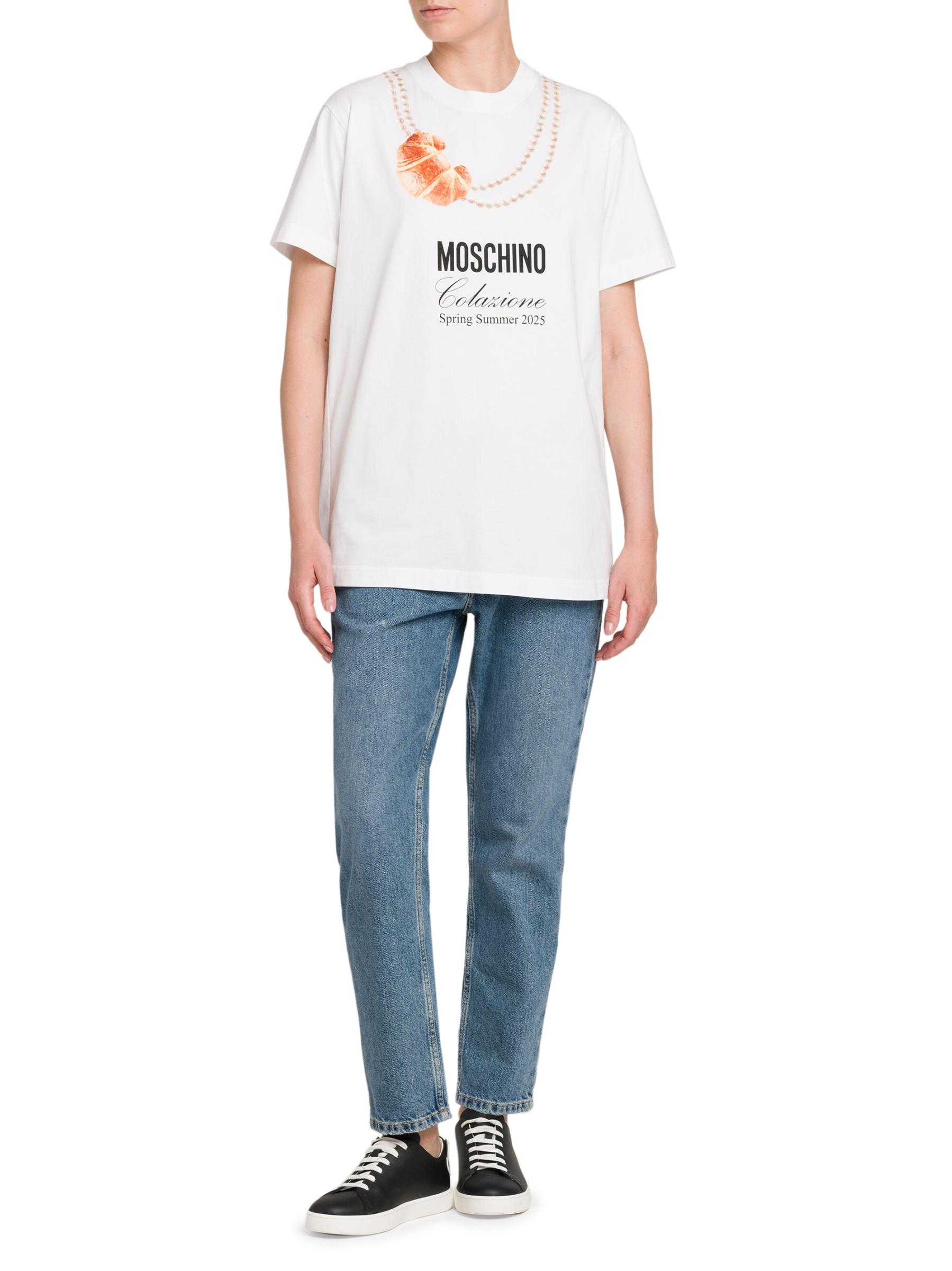 【MOSCHINO】コットン Tシャツ Moschino - クロワッサン・コットンTシャツ をオンライン購入