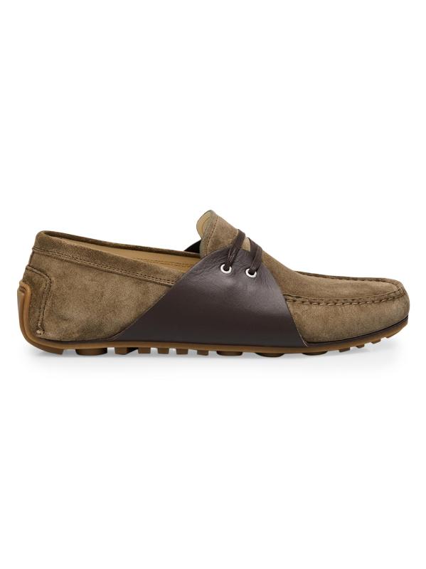 Suede 
Leather Moccasin Driving Loafers
