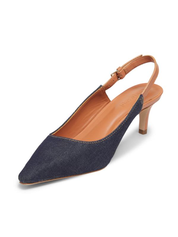 Shop Cinq à Sept - Sylvie 60MM Denim Slingback Pumps | Saks