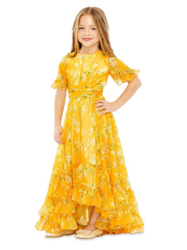 Little Girl
s 
Girl
s Floral Ruffle Hi-Low Gown
