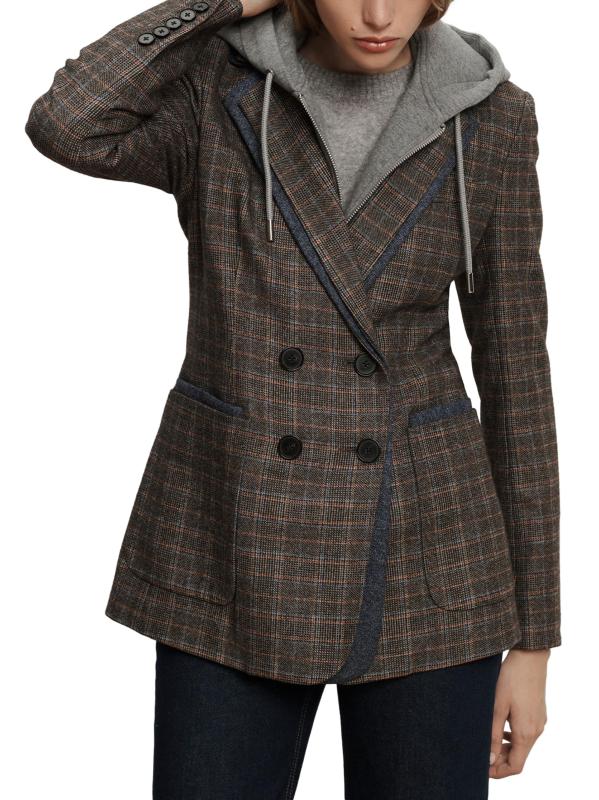 #2: جاكيت ديكي من الصوف المخلوط بنقشة هايدي - فحم متعدد