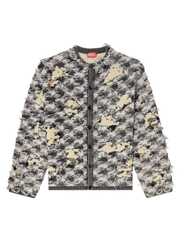 Valbor Distressed Houndstooth Cardigan