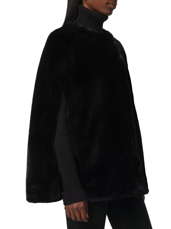 #3: كاب من الفرو الصناعي بطبعة Sloane - أسود