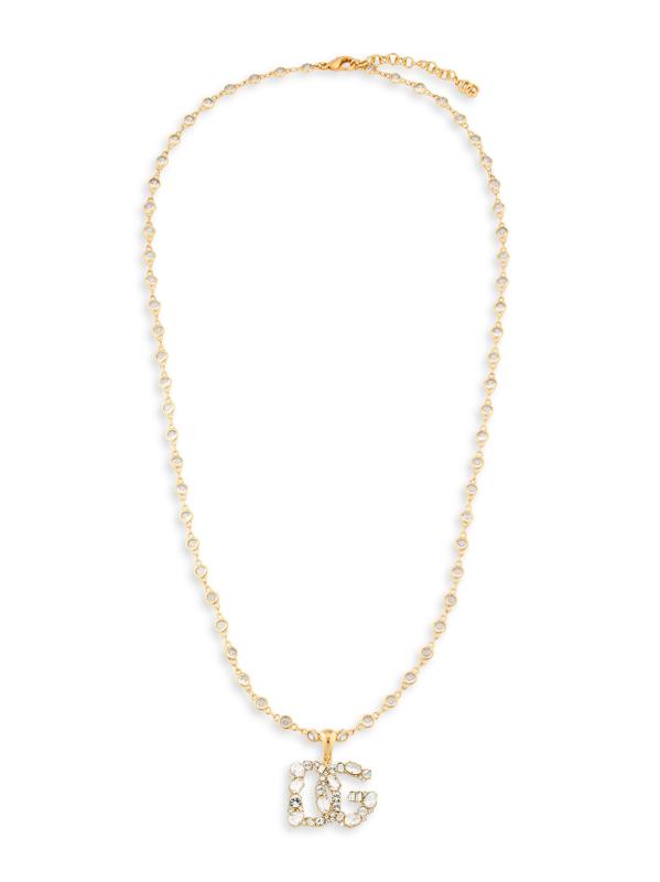 قلادة معلقة باللون الذهبي وشعار حجر الراين